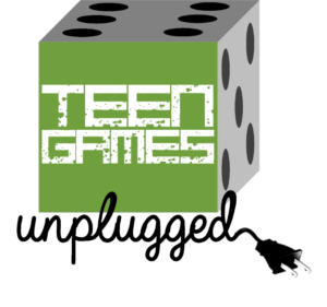 Teen games unplugged logo with dice