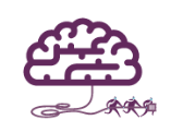 cartoon brain hooked up to three stick figures with wire running