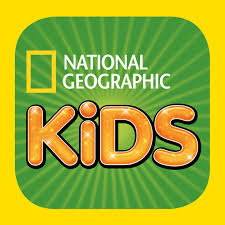 "National Geographic Kids" in front of green pinstripe pattern with yellow border centered
