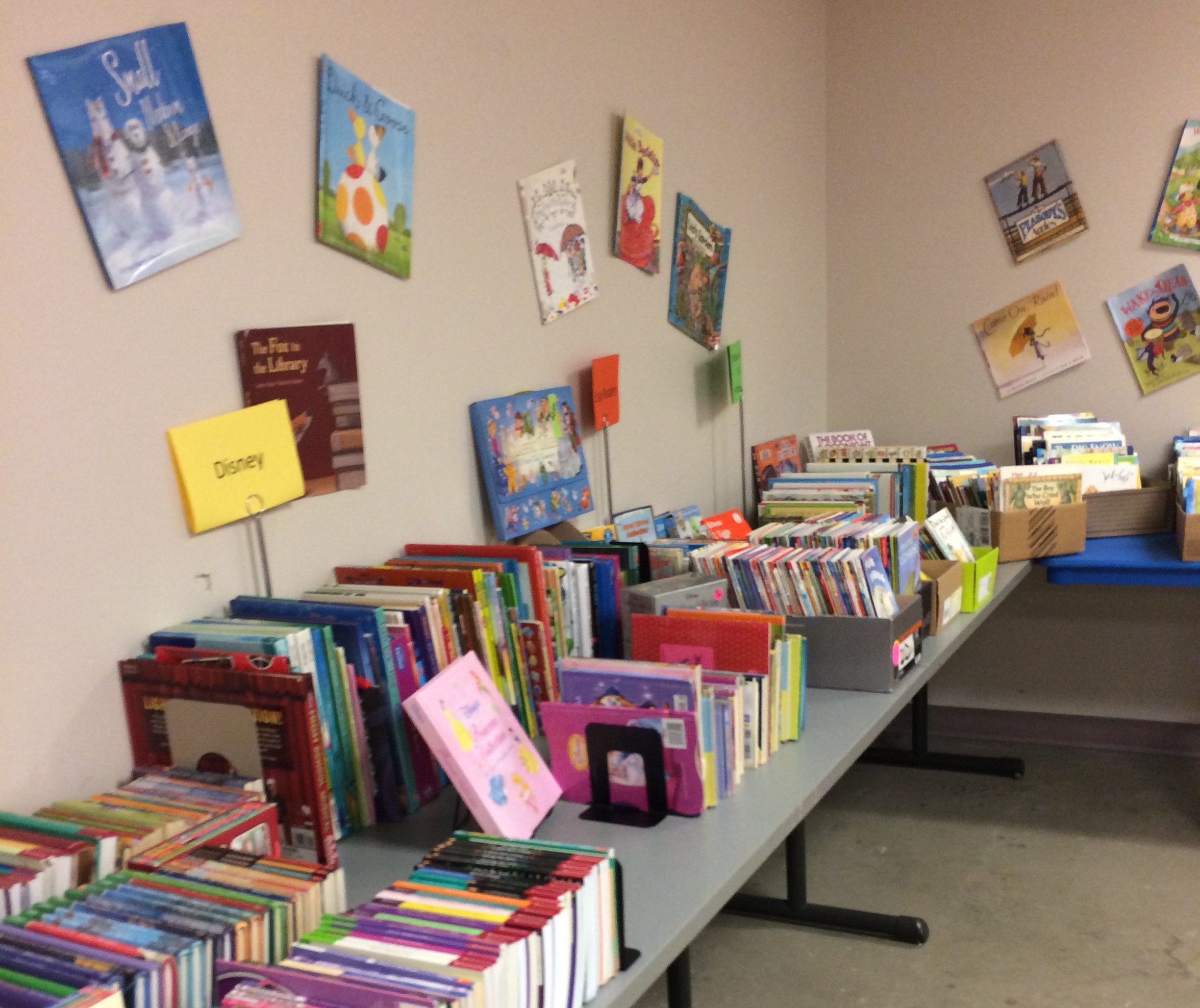 table full of books for sale