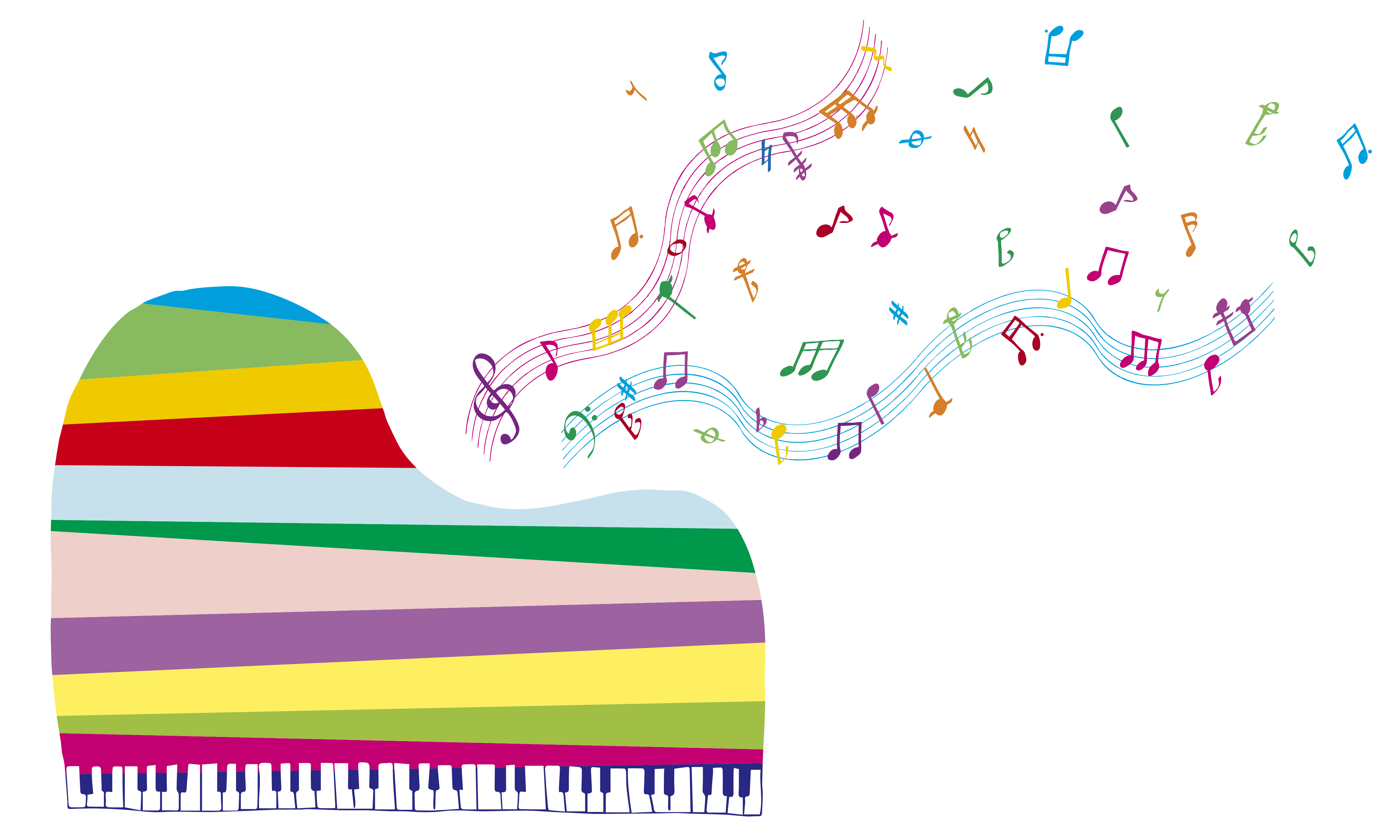 New calendar 2021 with a musical background piano Vector Image