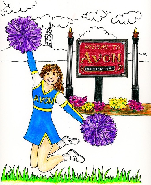 drawing of a cheerleader